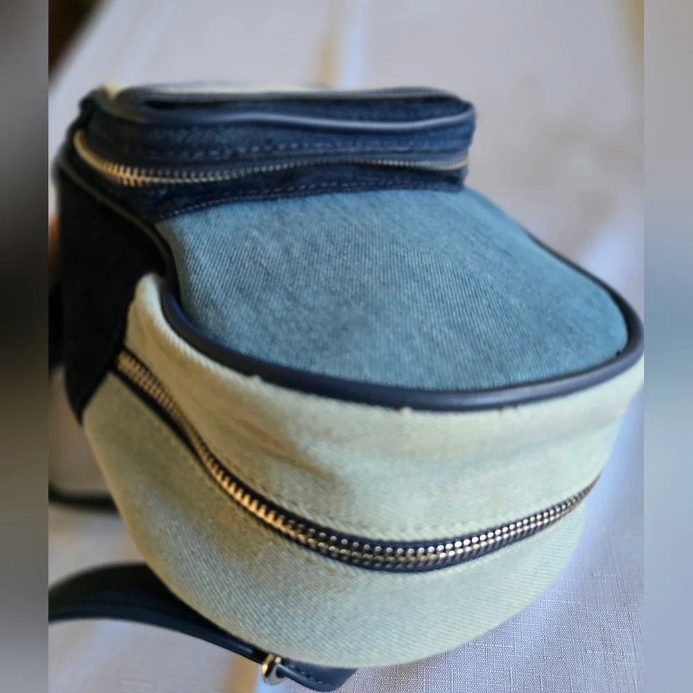 No Boundaries Mini Backpack Convertible  Multi Blue Denim Crossbody Bag Y2K